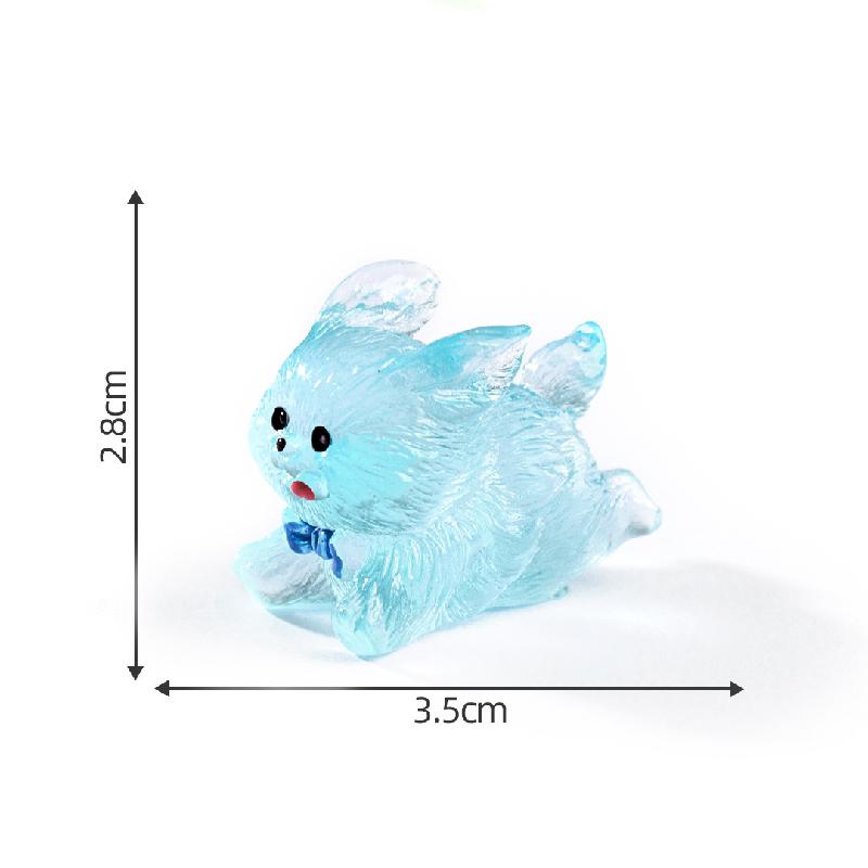 Tiểu cảnh cún mưa gió phát sáng DIY, phụ kiện tiểu cảnh mini treo bàn resin garden đáng yêu cute (ZC-1444)
