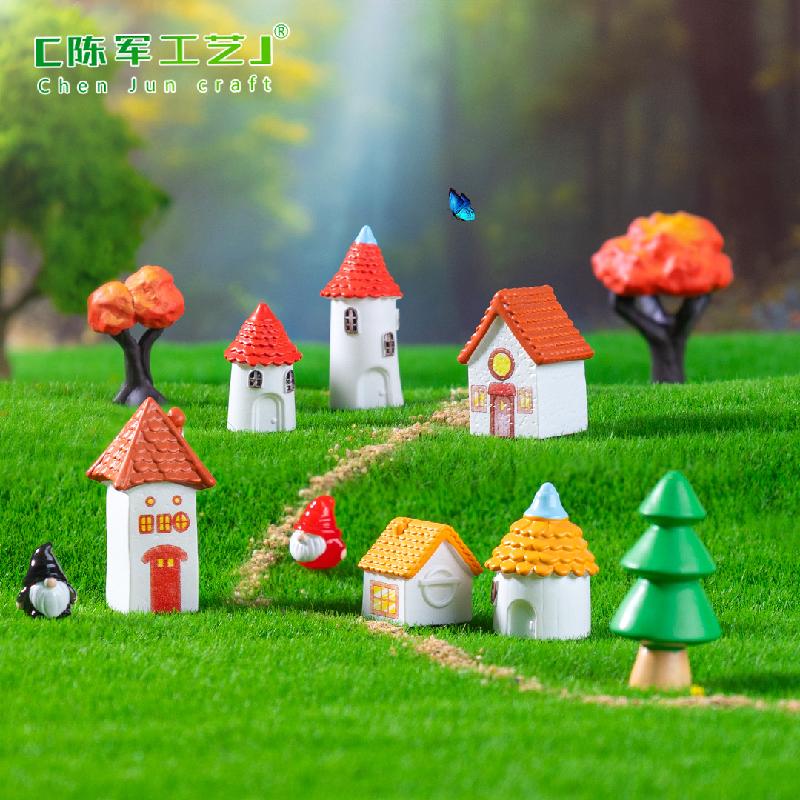 Phụ Kiện Tiểu Cảnh 微景观创意欧式复古乡村小房子园艺造景 DIY装饰品配件迷你小摆件