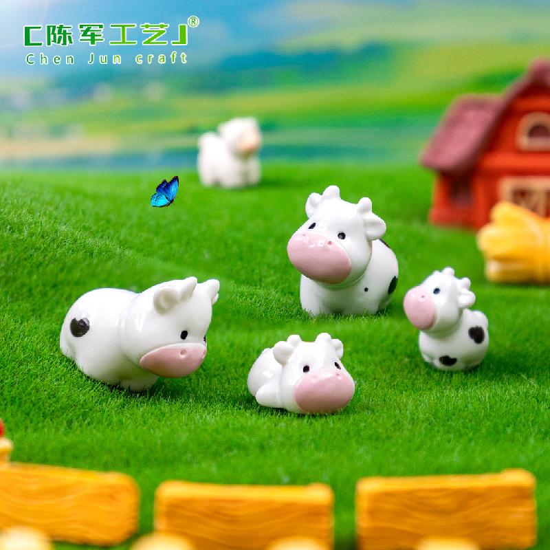 Phụ Kiện Tiểu Cảnh 微景观创意可爱牛牛一家园艺造景 DIY装饰品挂配件迷你桌面小摆件