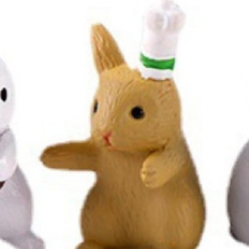 Tiểu cảnh thỏ màu hồng và trắng, phụ kiện trang trí cây cảnh mini (ZC-609)