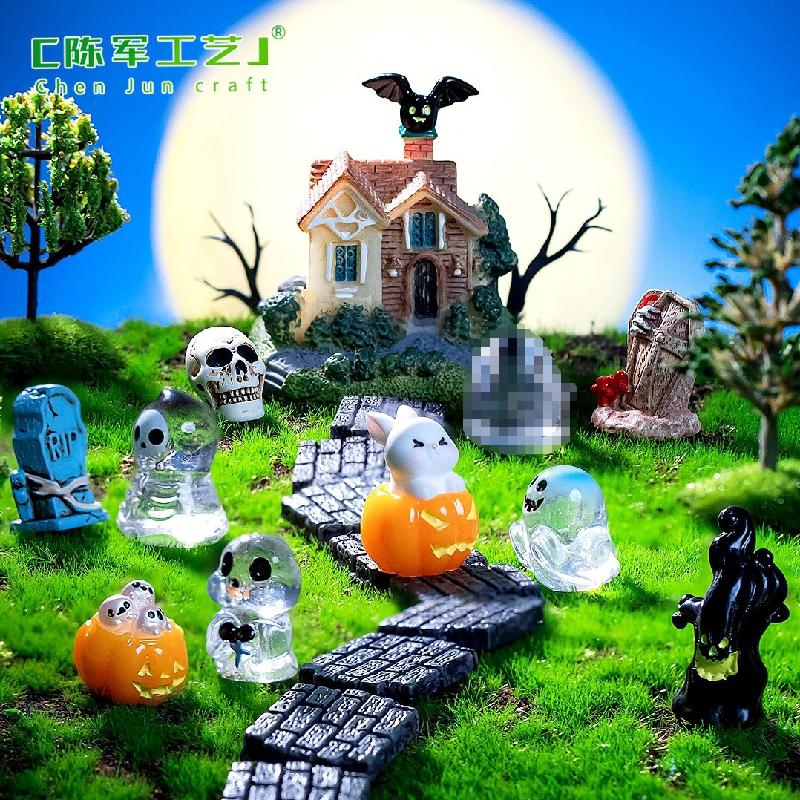 Tiểu cảnh Halloween quả cầu ma, bí ngô không mặt (ZC-128)