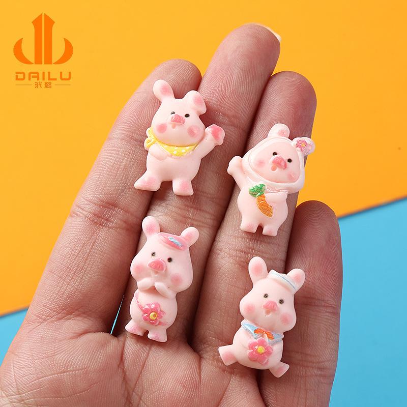 树脂配件 DIY饰品手机壳贴片 蛋糕鞋扣水杯贴兔子粉色小猪促销