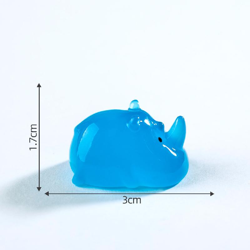 Tiểu cảnh tê giác phát sáng DIY, phụ kiện tiểu cảnh mini resin garden treo bàn đáng yêu cute (ZC-1451)