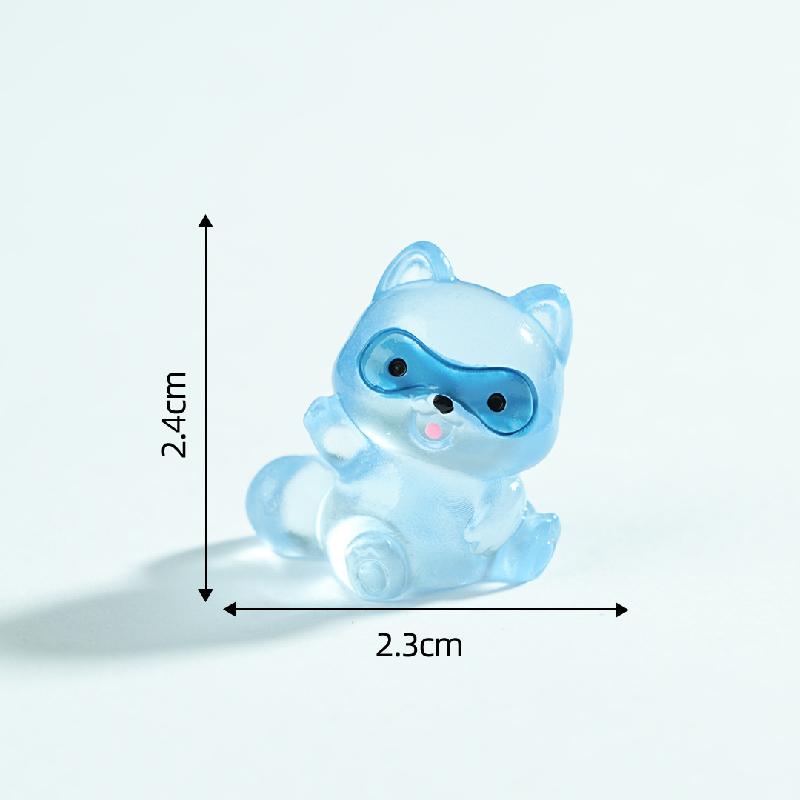 Tiểu cảnh gấu trúc raccoon phát sáng DIY, phụ kiện tiểu cảnh mini resin garden treo bàn xe cute (ZC-1472)