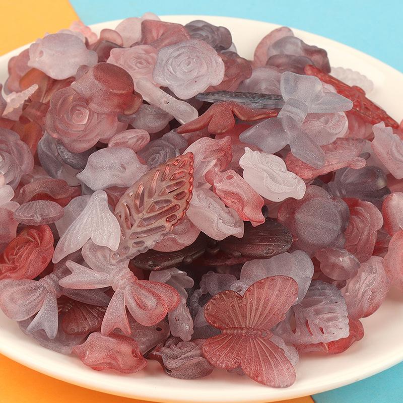 磨砂巴洛克蝴蝶结diy发夹奶油胶配件树脂小配件配饰