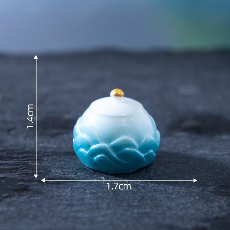 Tiểu cảnh phong cách Trung Quốc, trà cụ, ấm trà DIY, phụ kiện tiểu cảnh mini (ZC-732)