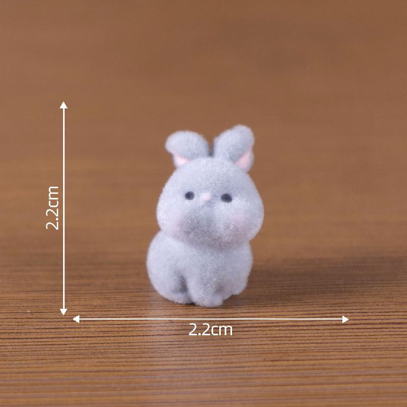 Tiểu cảnh thỏ nhung DIY, phụ kiện tiểu cảnh mini treo bàn, móc khóa, bag cute (ZC-1110)