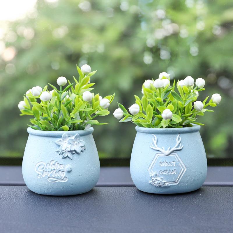 Chậu Cây Resin Chậu cây resin phong cách châu Âu, chậu cây giả trang trí ô tô, bàn làm việc và nội thất (RG-262)