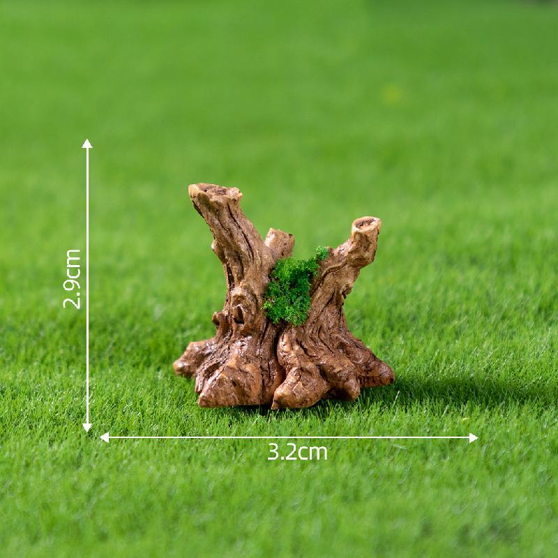 Tiểu cảnh khủng long trên gốc cây DIY, phụ kiện tiểu cảnh mini bàn thu nhỏ đáng yêu (ZC-1033)
