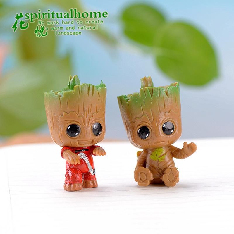 Phụ Kiện Tiểu Cảnh 微景观树人卡通钥匙扣挂件摆件DIY多肉植物装饰树怪摆件创意盆景