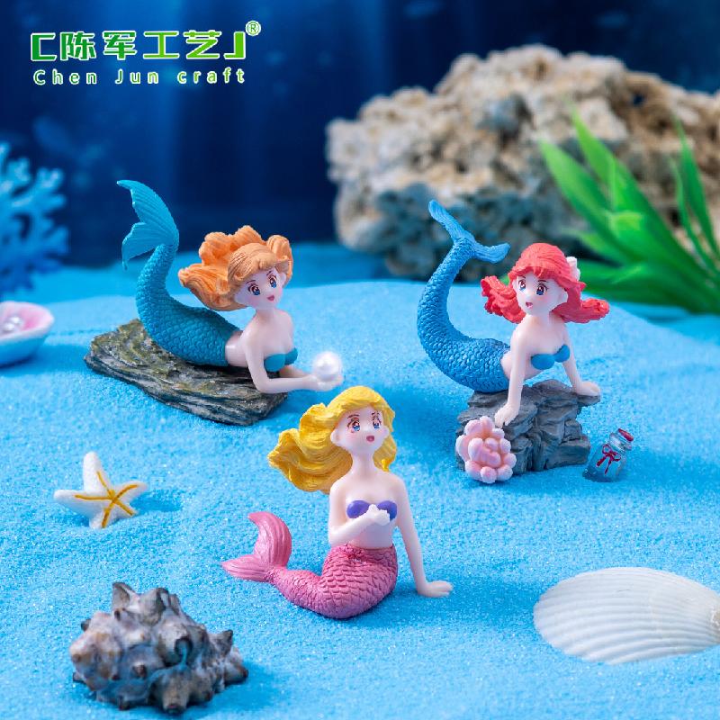 Phụ Kiện Tiểu Cảnh 微景观创意礁石美人鱼鱼缸水族造景 DIY装饰配件PVC微缩场景小摆