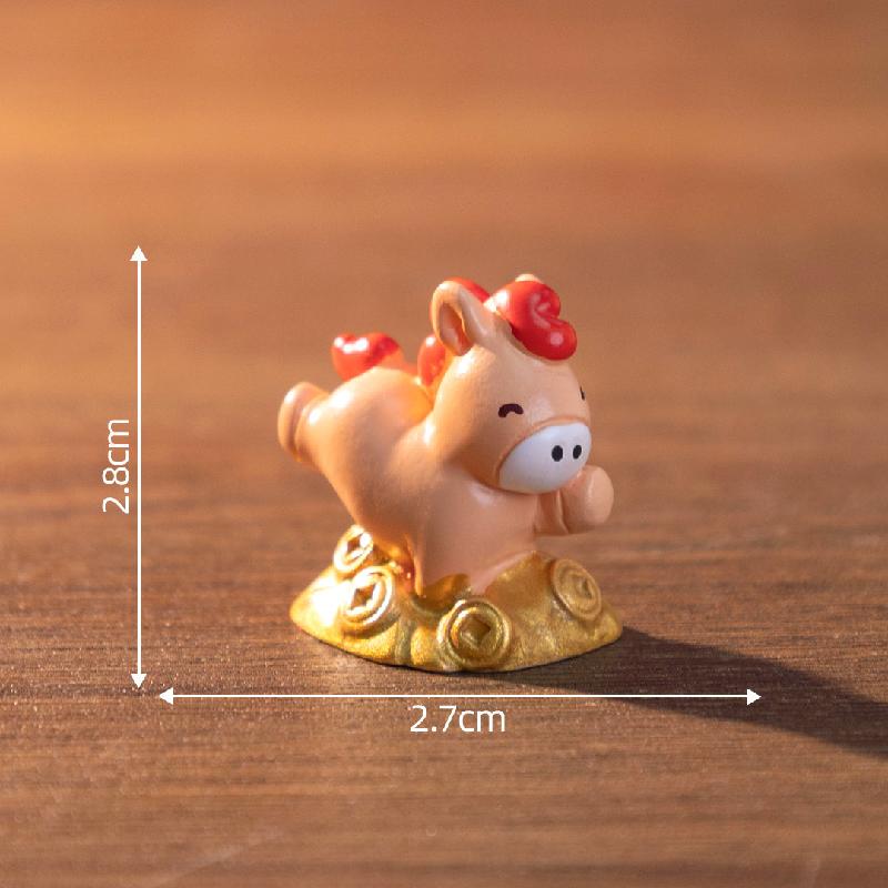 Tiểu cảnh 12 con giáp, đồng tiền vàng DIY, búp bê xe hơi, bàn tiểu cảnh mini (ZC-678)