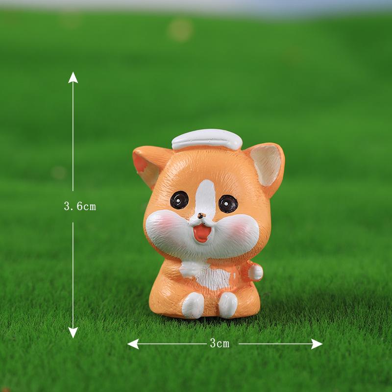 Tiểu cảnh chó Corgi đáng yêu resin trang trí chậu cây (ZC-668)