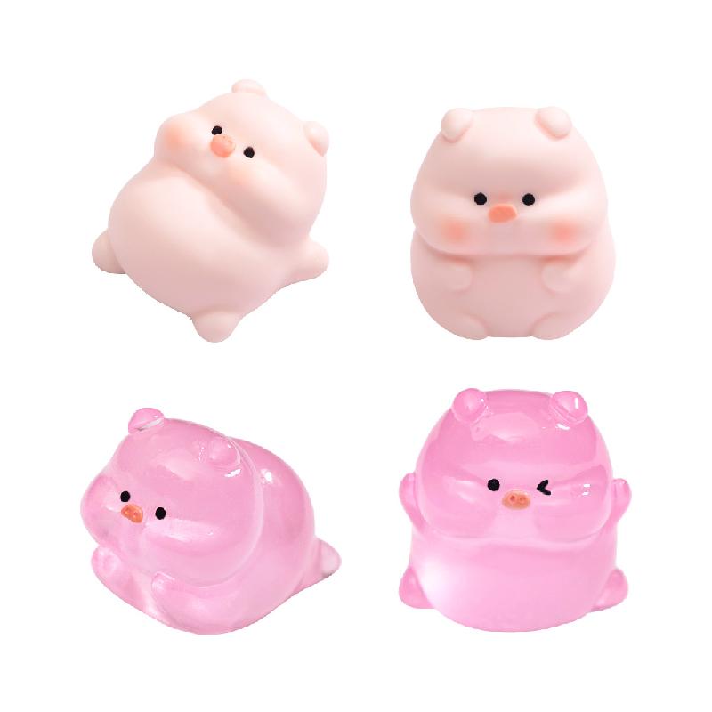 Tiểu cảnh heo tròn đáng yêu phát sáng DIY, phụ kiện tiểu cảnh mini bàn treo cute (ZC-1141)