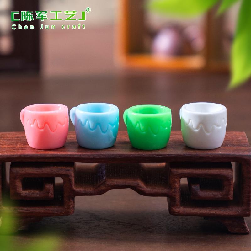 Phụ Kiện Tiểu Cảnh 微景观创意多彩杯子茶壶娃娃屋 DIY装饰品配件迷你树脂桌面小摆件