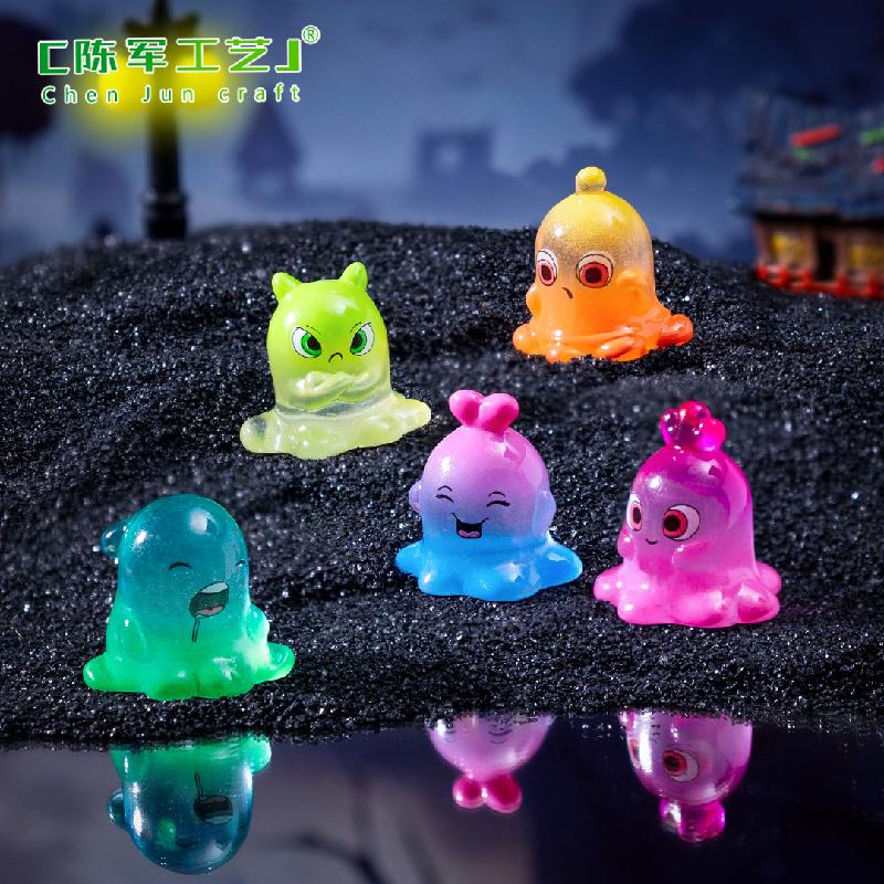 Phụ Kiện Tiểu Cảnh 跨境新品微景观创意夜光彩虹怪兽萌粒 DIY装饰品挂配件迷你小摆件