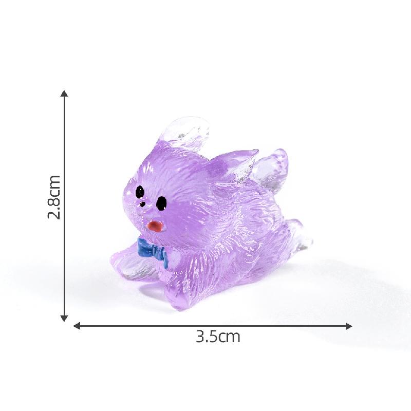 Tiểu cảnh cún mưa gió phát sáng DIY, phụ kiện tiểu cảnh mini treo bàn resin garden đáng yêu cute (ZC-1444)