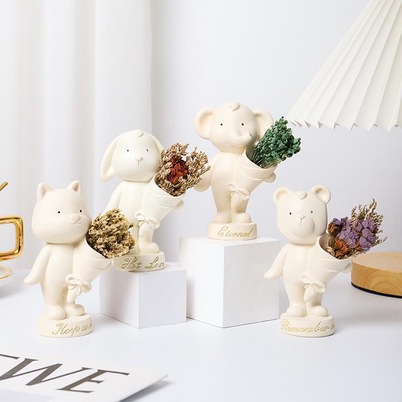 Chậu Cây Resin Tượng thiên thần tặng hoa resin phong cách Zakka, phụ kiện chậu cây, tiểu cảnh và sân vườn (RG-264)