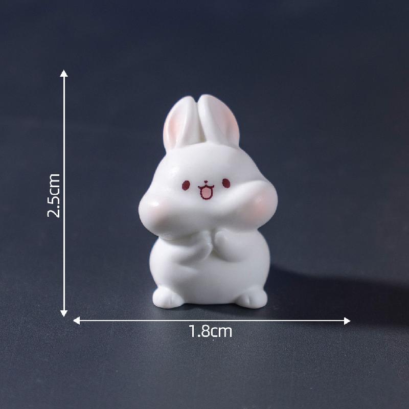 Tiểu cảnh thỏ trung thu, bánh trung thu DIY, phụ kiện treo xe tiểu cảnh mini (ZC-735)