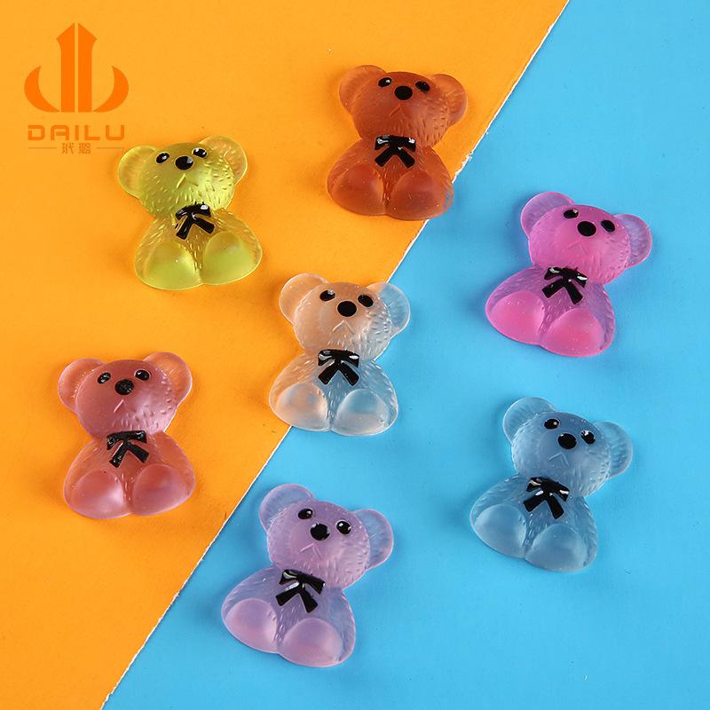 Kẹo màu sắc nhỏ gấu DIY Cartoon Resin Phụ Kiện Đồ Chơi Động Vật Kính Acrylic  (DQ-630)