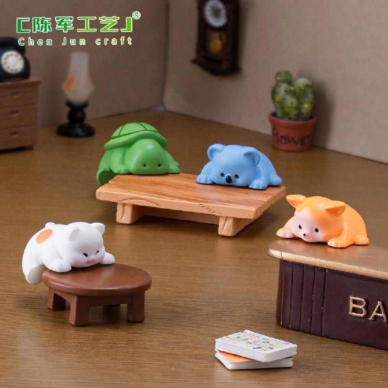 Phụ Kiện Tiểu Cảnh 微景观创意可爱小猪乌龟趴趴小动物公仔 DIY装饰品配件迷你小摆件