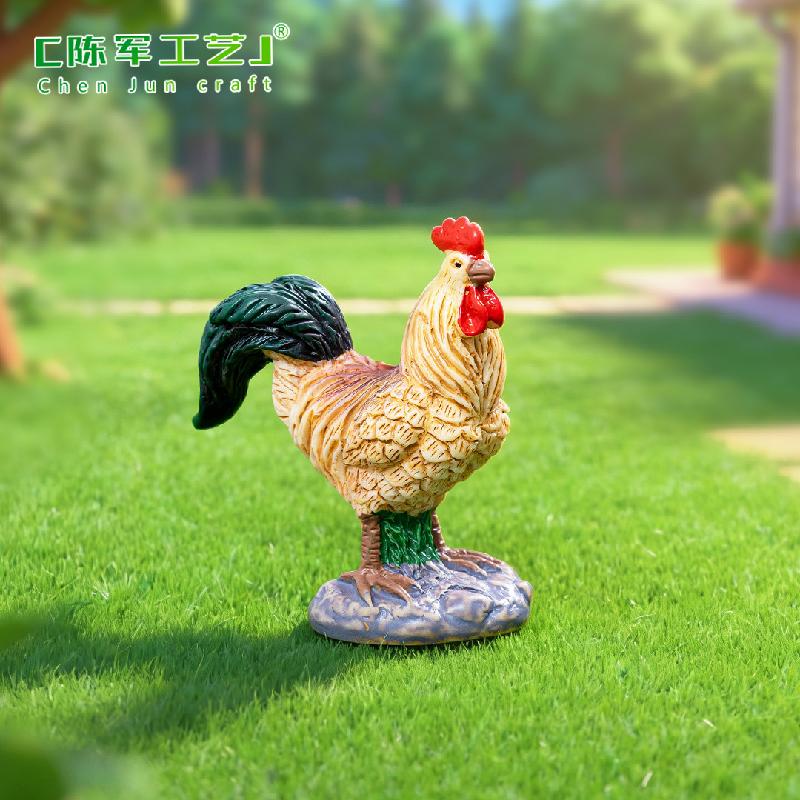 Phụ Kiện Tiểu Cảnh Tiểu cảnh gà trống và gà mái, phụ kiện trang trí cây cảnh mini (ZC-561)