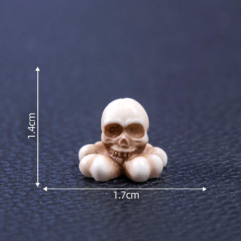 Cặp xương sọ Halloween, tiểu cảnh DIY, phụ kiện bàn mini đáng yêu (ZC-97)