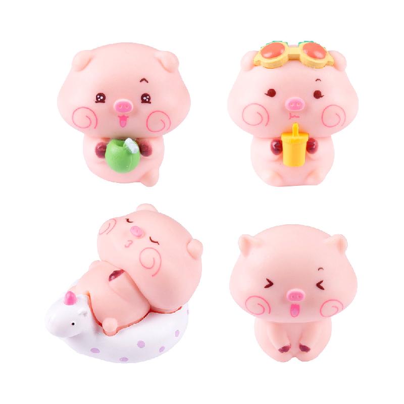 Tiểu cảnh heo bé mùa hè DIY, phụ kiện tiểu cảnh mini xe bàn resin garden đáng yêu cute (ZC-1421)