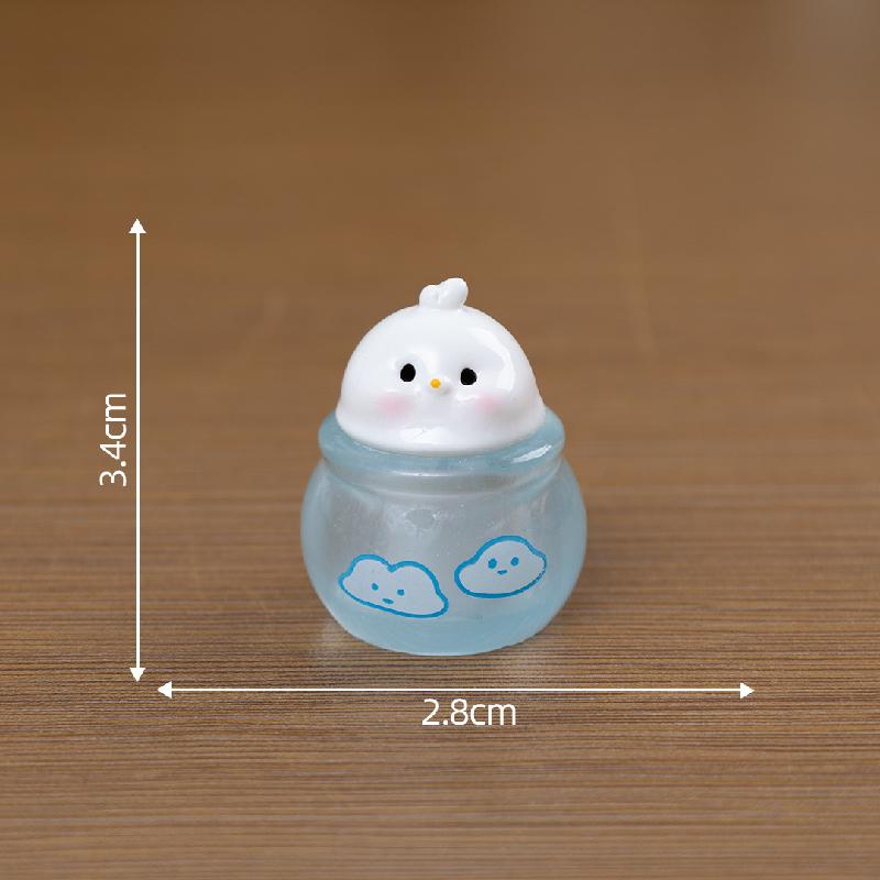 Tiểu cảnh thỏ nhỏ kem DIY, phụ kiện tiểu cảnh mini bàn garden food resin micro cute (ZC-1393)