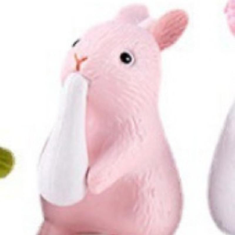 Tiểu cảnh thỏ màu hồng và trắng, phụ kiện trang trí cây cảnh mini (ZC-609)