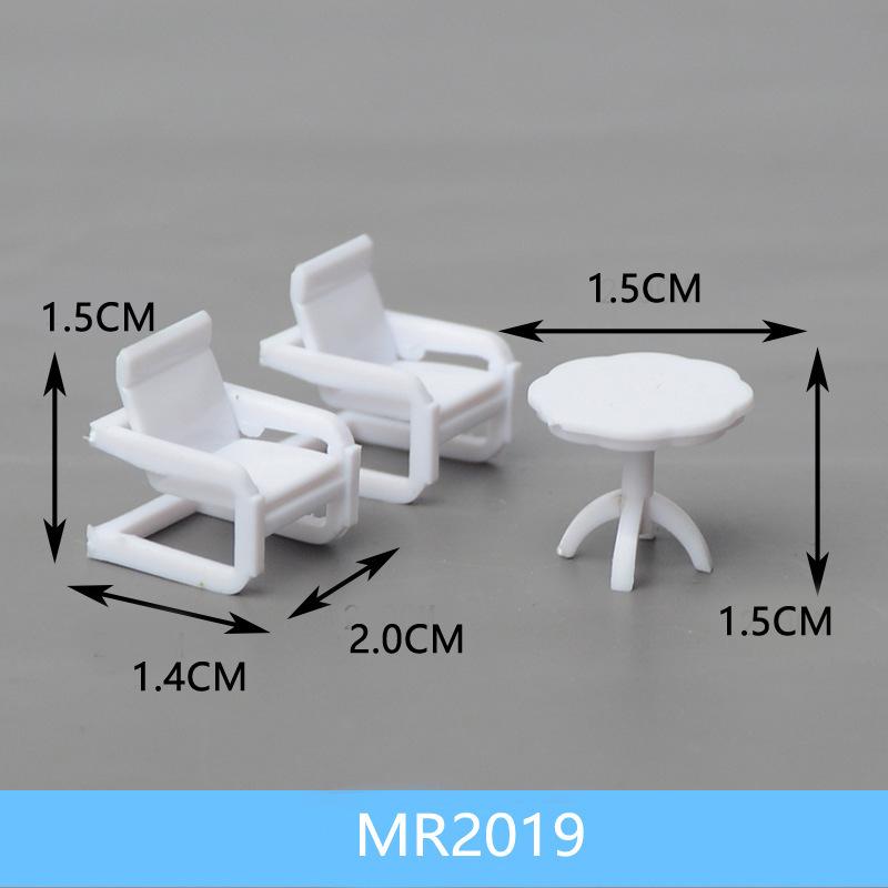 Phụ Kiện Mô Hình Bộ Bàn Ghế Nội Thất Mini Tỷ Lệ 1:75 (MH-124)