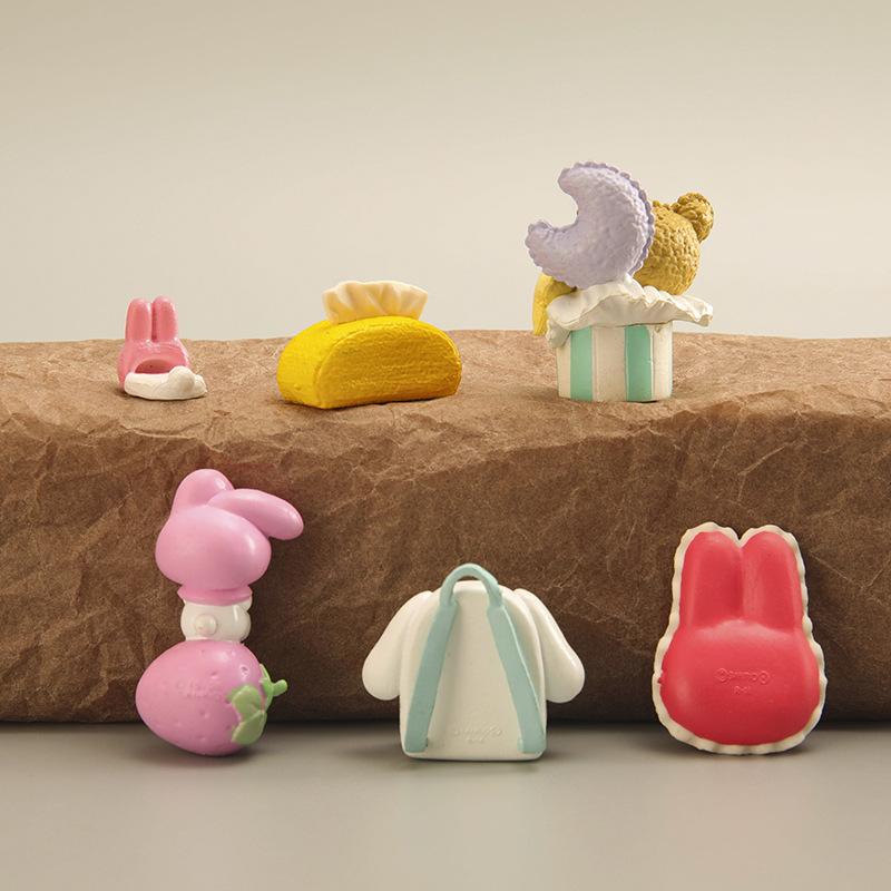 6 Mẫu, động vật: Thỏ, Gấu, Hình bự đồ họa DIY đồ chơi điện thoại vỏ trang trí. ZZ-571