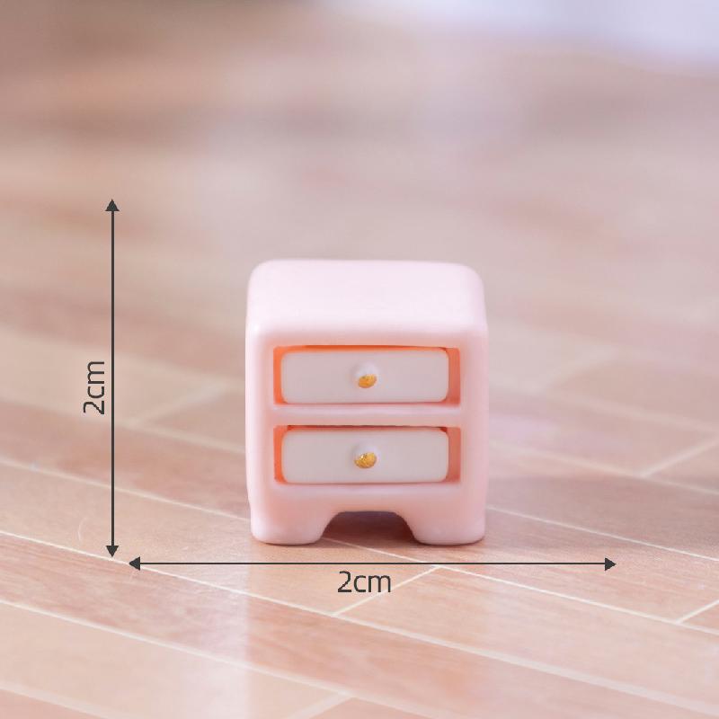 Tiểu cảnh sofa, tủ hồng DIY, phụ kiện tiểu cảnh mini nhà búp bê thu nhỏ đáng yêu (ZC-829)