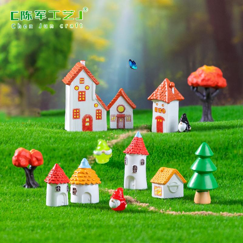 Phụ Kiện Tiểu Cảnh 微景观创意欧式复古乡村小房子园艺造景 DIY装饰品配件迷你小摆件