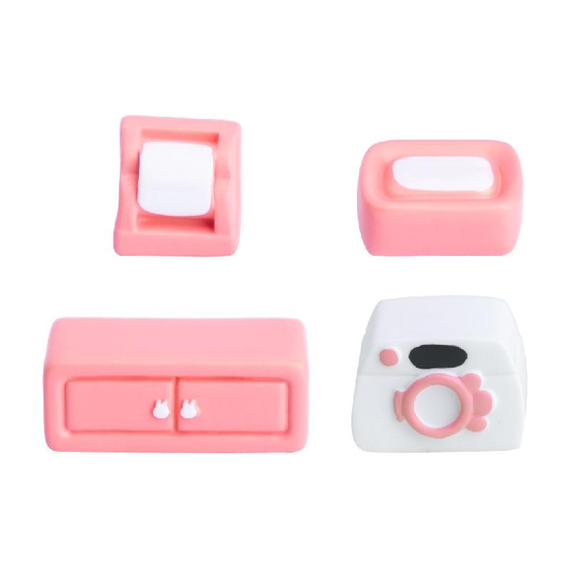 Tiểu cảnh phòng tắm hồng dễ thương, búp bê DIY, phụ kiện bàn tiểu cảnh mini (ZC-350)