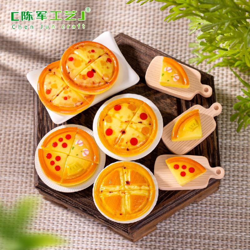 Phụ Kiện Tiểu Cảnh 微景观创意美味披萨食玩 DIY奶油胶发夹装饰品配件微缩迷你小摆件