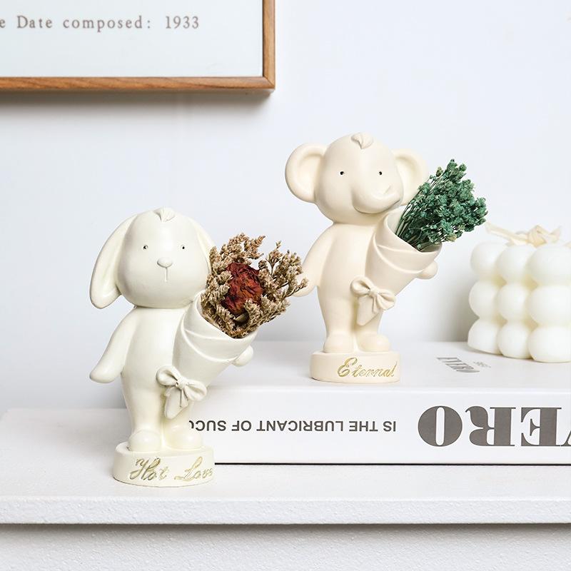 Chậu Cây Resin Tượng thiên thần tặng hoa resin phong cách Zakka, phụ kiện chậu cây, tiểu cảnh và sân vườn (RG-264)