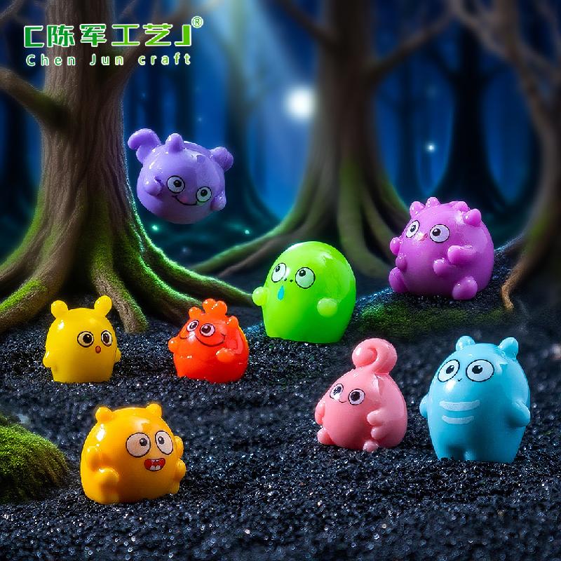 Phụ Kiện Tiểu Cảnh 跨境新品微景观万圣节元气小怪兽公仔萌粒 DIY装饰品挂配件小摆件