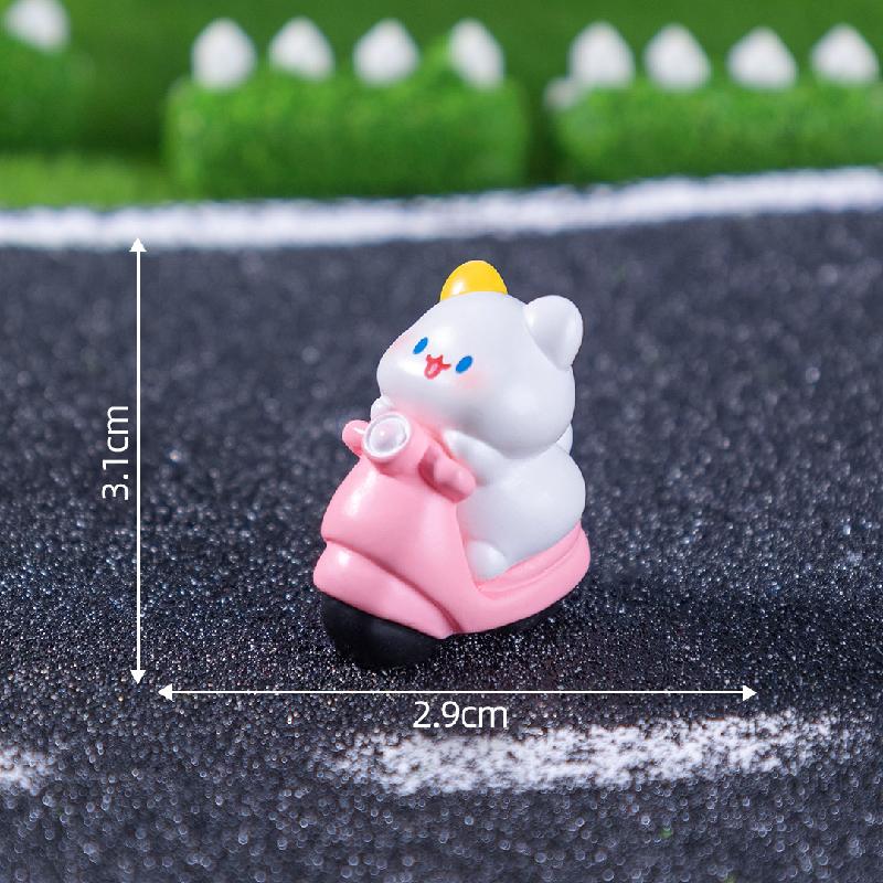 Tiểu cảnh mèo đi xe đạp, búp bê DIY, phụ kiện treo xe hơi tiểu cảnh mini (ZC-599)