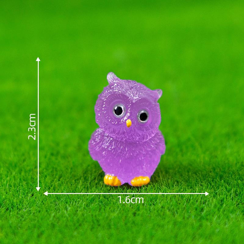 Tiểu cảnh cú mèo phát sáng DIY, phụ kiện tiểu cảnh mini garden cute, resin (ZC-1109)