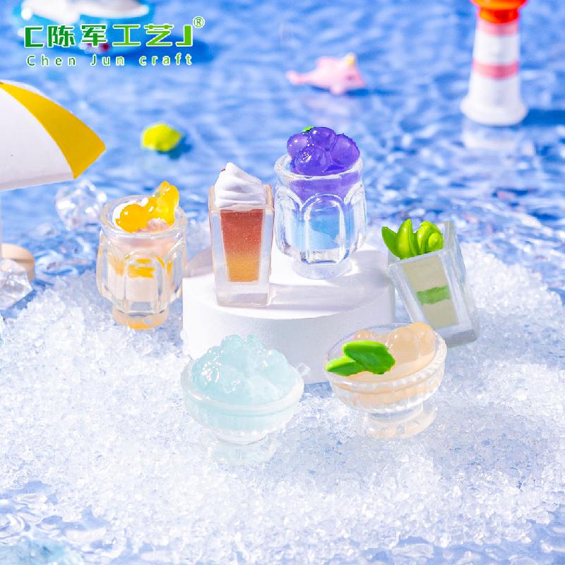 Phụ Kiện Tiểu Cảnh 微景观创意仿真夜光夏日冰饮食玩 DIY装饰品挂配件迷你桌面小摆件