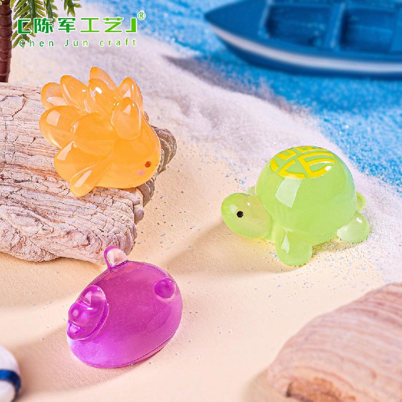 Phụ Kiện Tiểu Cảnh 微景观创意夜光海洋乌龟海兔动物沙滩造景 DIY装饰配件迷你小摆件