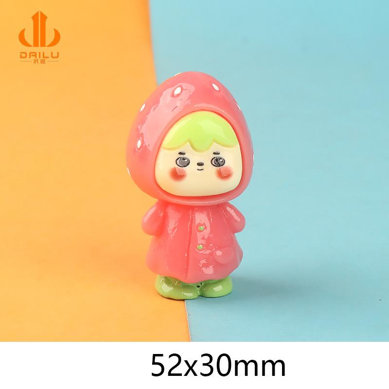 Charm bé gái mặc áo mưa DIY trang trí tiểu cảnh (FF-523)