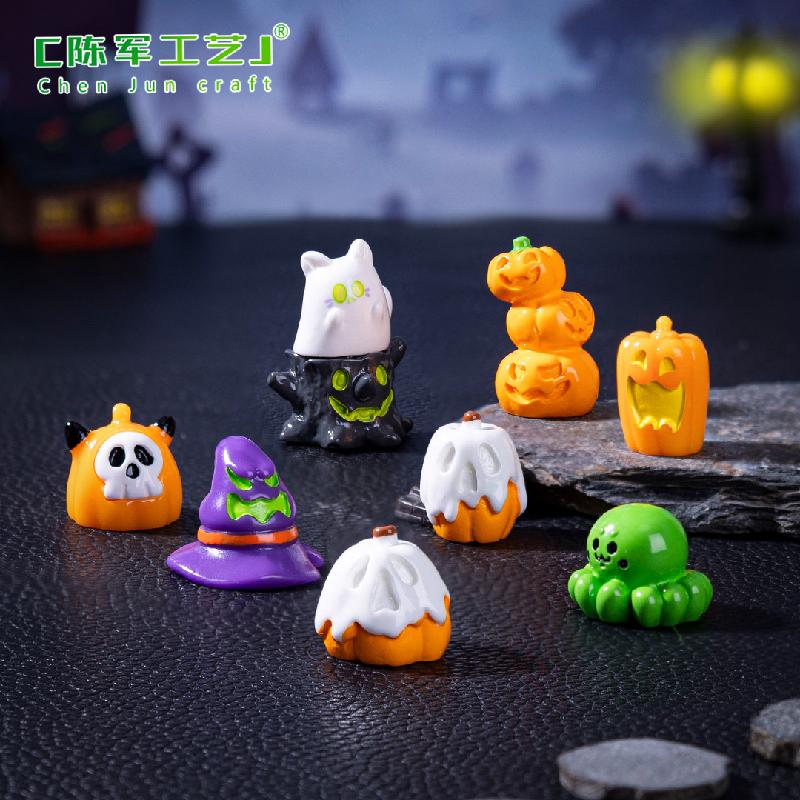 跨境外贸微景观创意万圣节幽灵南瓜萌粒 DIY装饰品配件迷你小摆件
