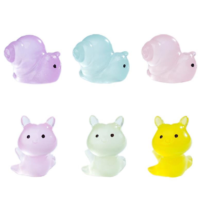 Tiểu cảnh sên & thỏ biển phát sáng DIY, phụ kiện tiểu cảnh mini resin treo bàn garden đáng yêu cute (ZC-1445)