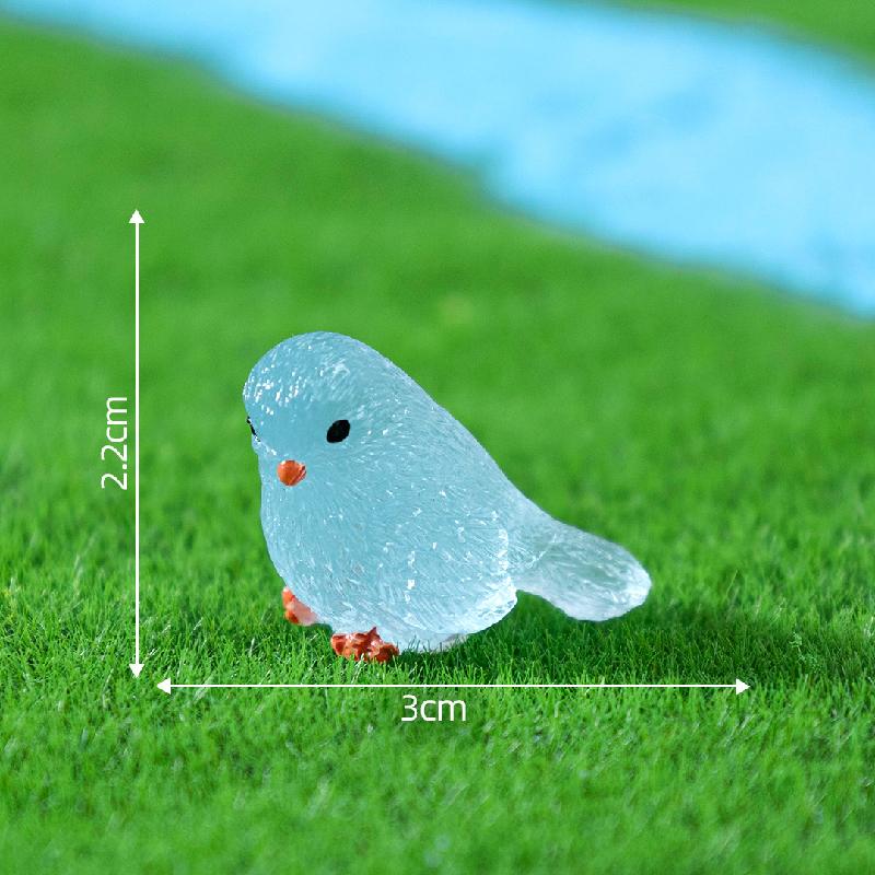 Tiểu cảnh chim phát sáng ban đêm, sân vườn DIY, phụ kiện treo resin tiểu cảnh mini (ZC-736)