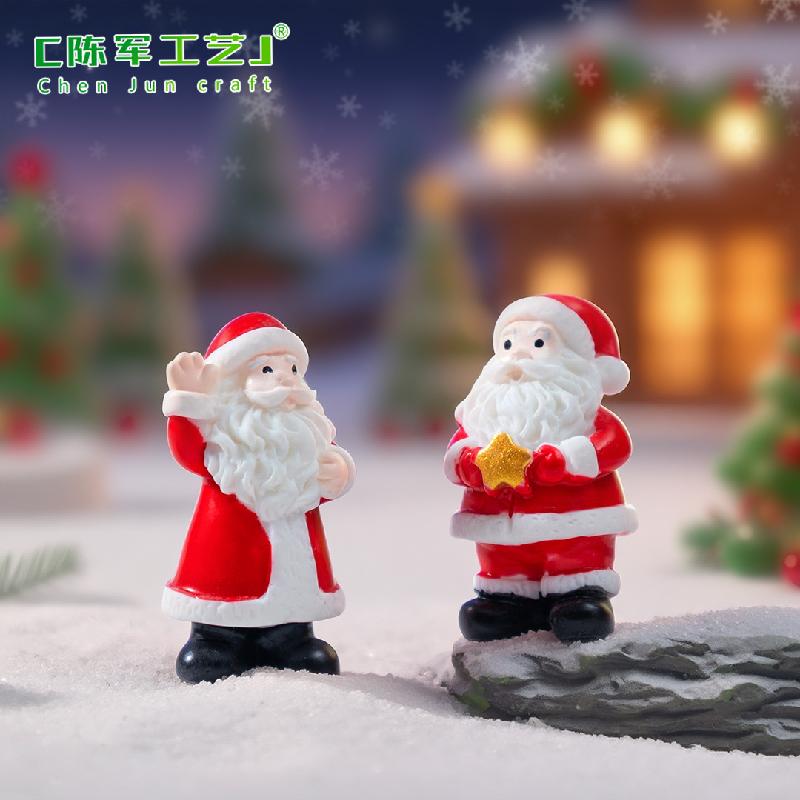 Phụ Kiện Tiểu Cảnh 跨境新品微景观写实圣诞老人 雪地造景diy装饰品挂配件迷你小摆件