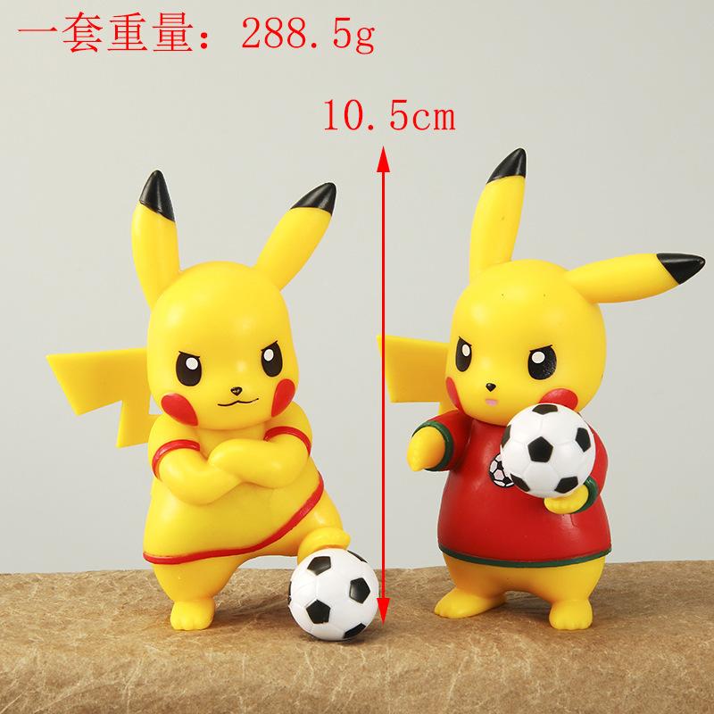 Bộ 4 đồ chơi bóng đá Pikachu của C, đồ chơi hoạt hình, thẻ điện tử Mickey Mouse, Pokémon, bộ đồ chơi trang trí. ZZ-318