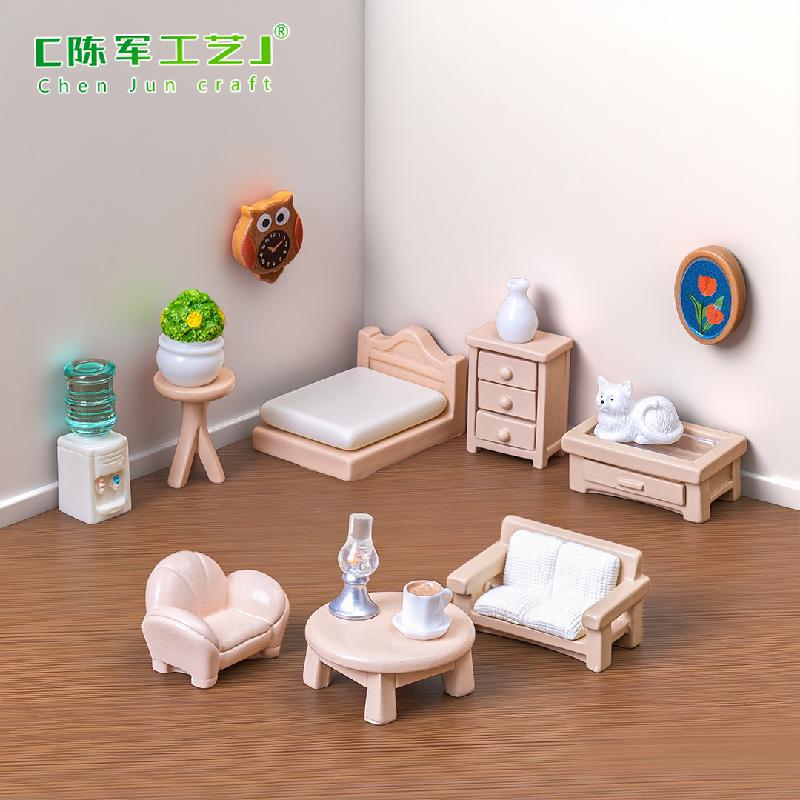 Phụ Kiện Tiểu Cảnh Bộ Sofa Bàn Trà Mini Nhà Búp Bê (PK-58)
