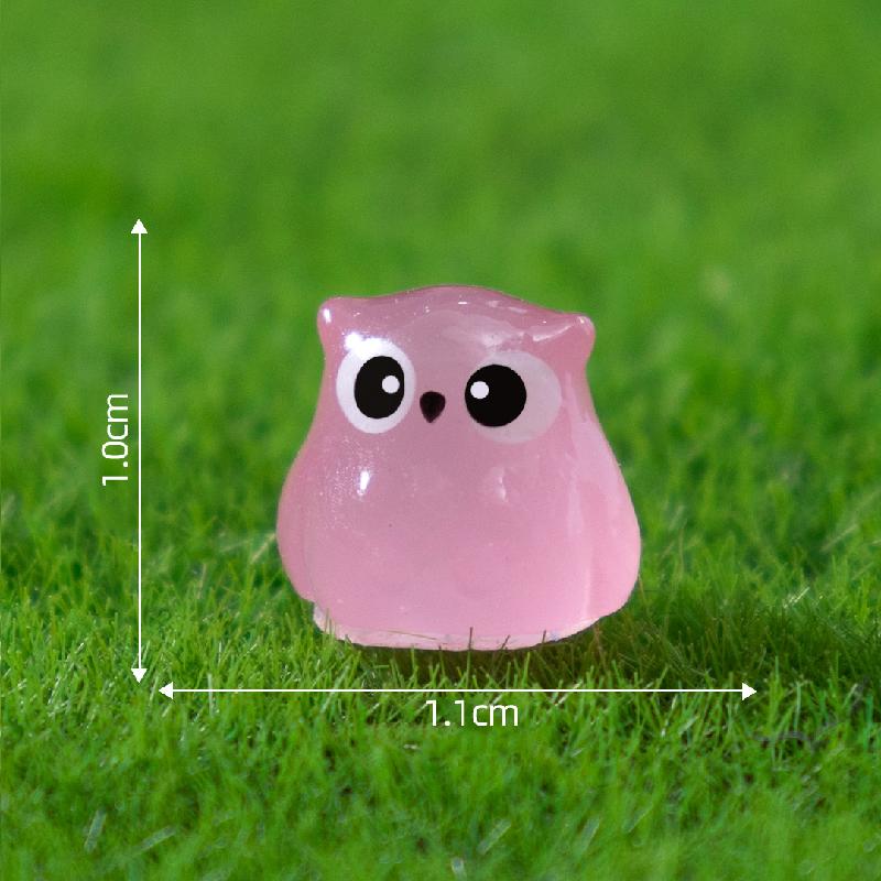 Tiểu cảnh cú mèo phát sáng DIY, phụ kiện tiểu cảnh mini treo bàn resin garden cute (ZC-1395)
